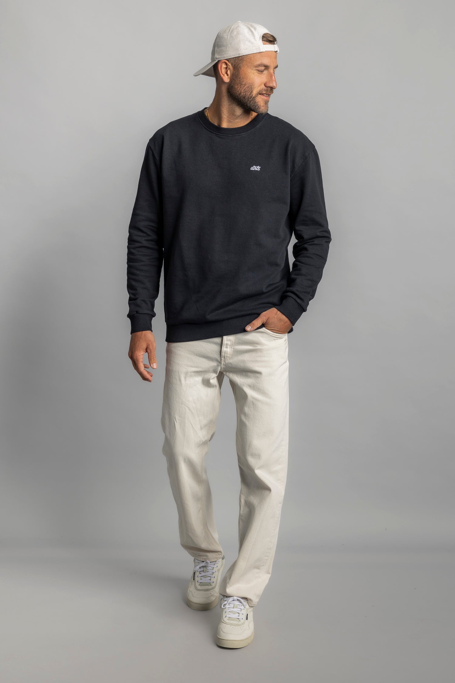 DIRTS men vegan Sweatshirt Logo Crewneck Black