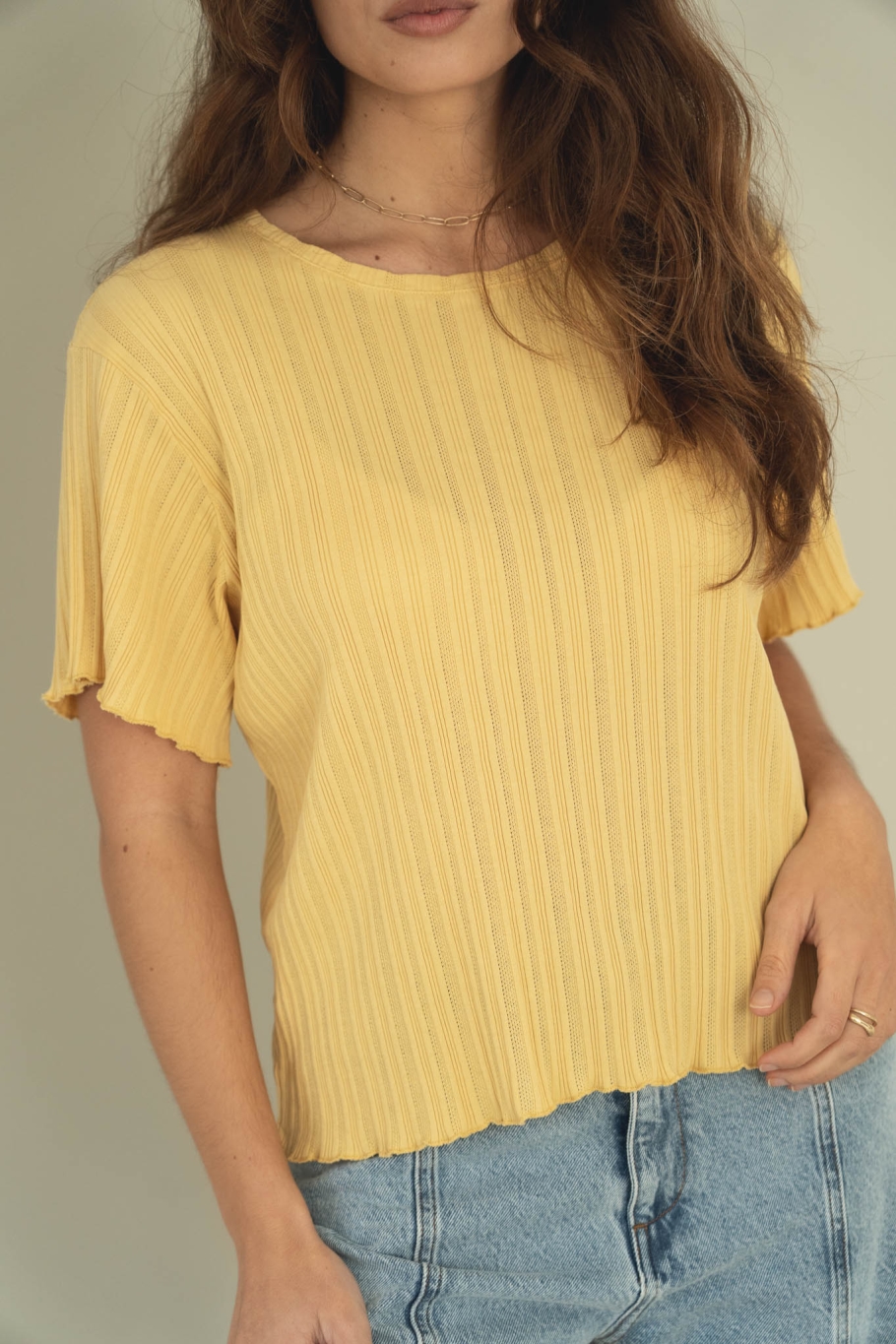 N&Atilde;&curren;z Damen vegan T-Shirt Dawn Gelb