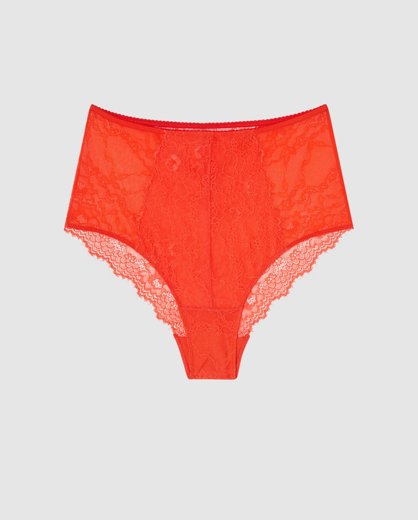 Understatement womens vegan Briefs Lace Highwaist Fiery Red