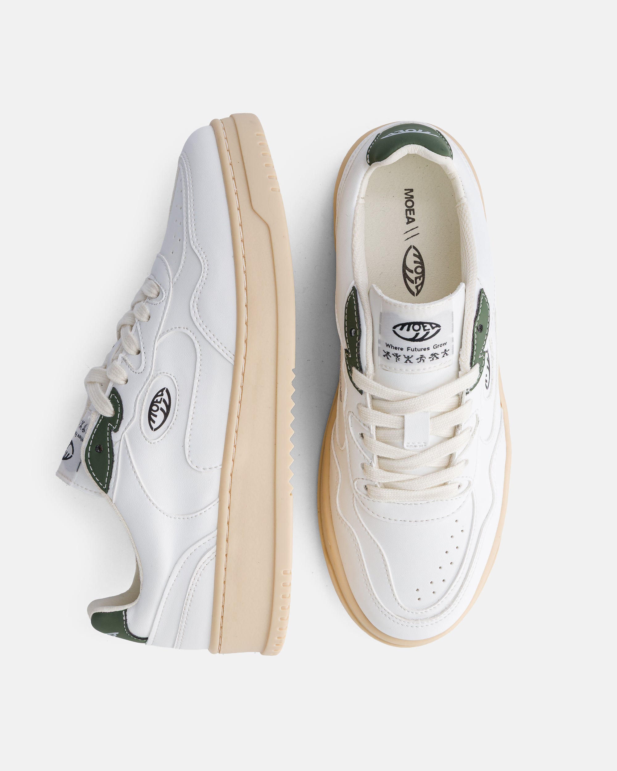 MoEa men vegan Sneakers Canyon White/ Green