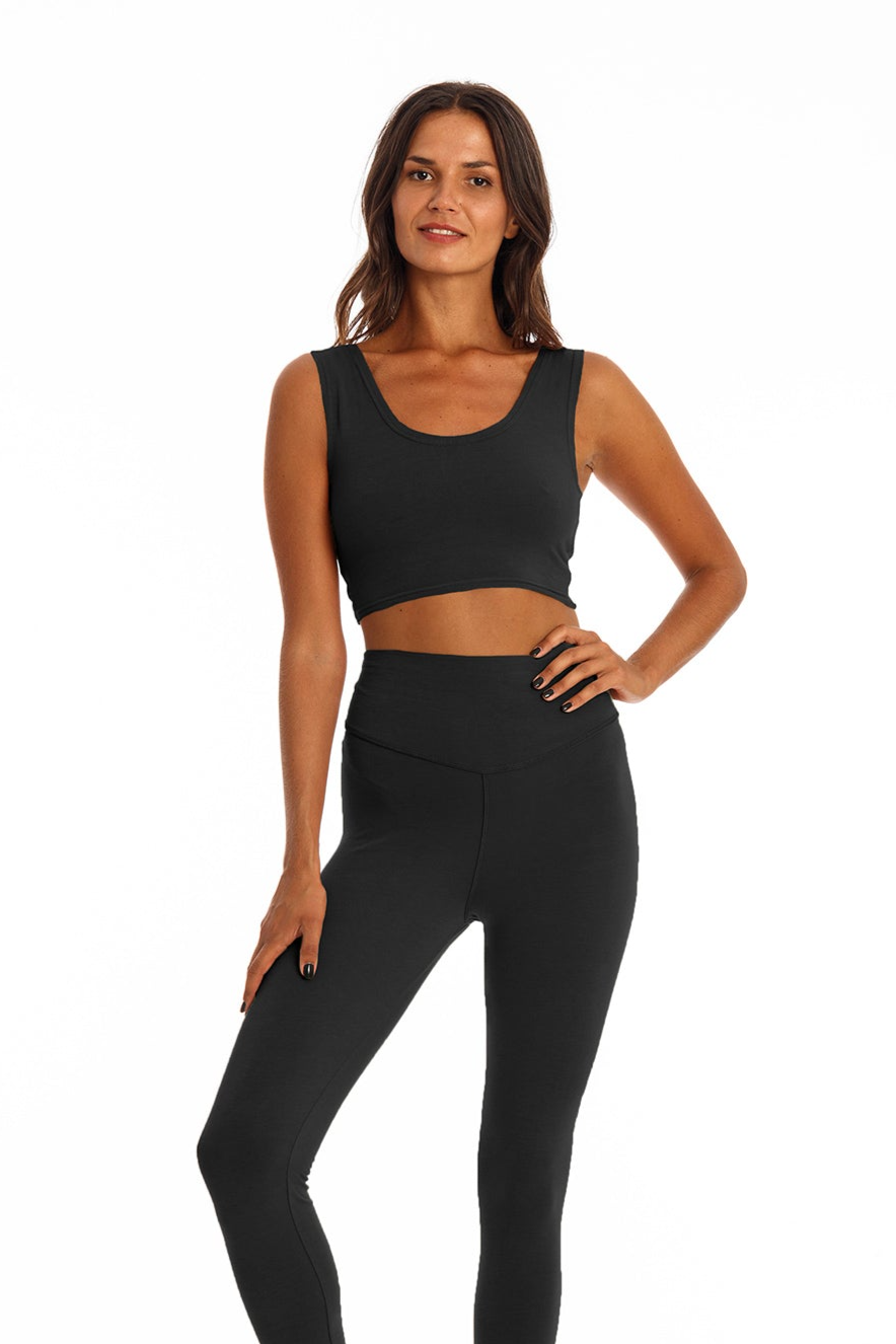 RAVENS VIEW IBIZA womens vegan Yoga Top Black