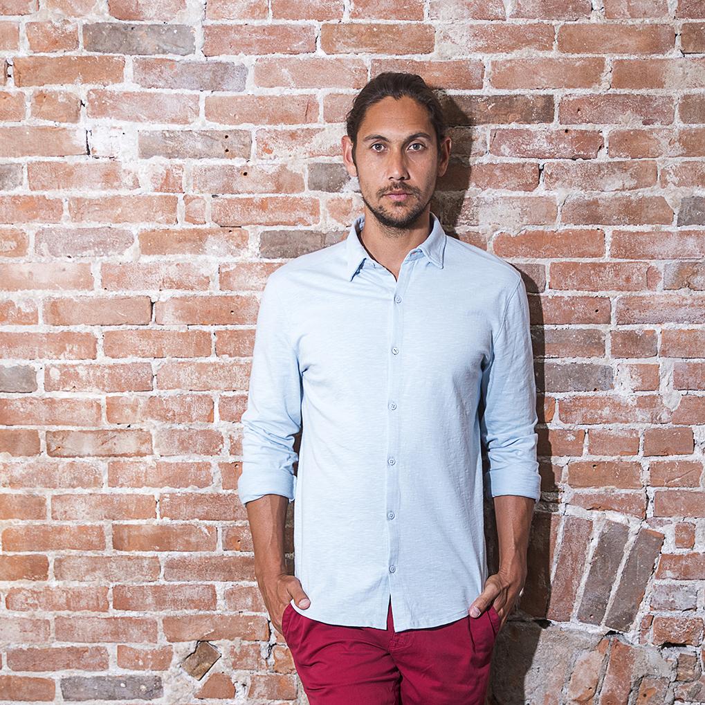 13956 - Herren vegan Hemd - Hellblau