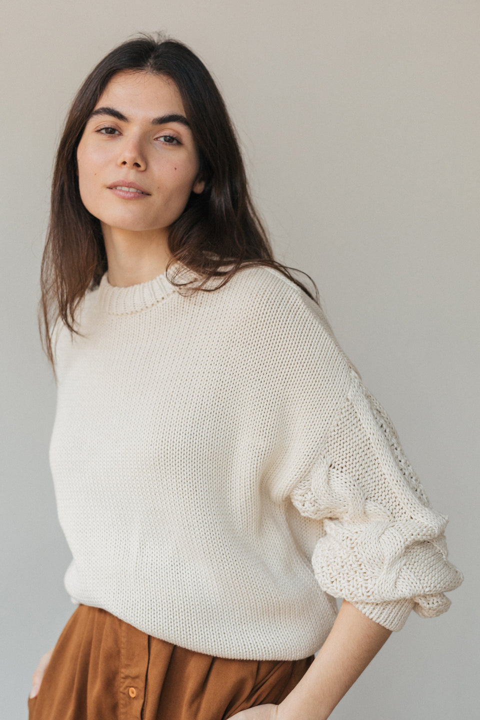 TWOTHIRDS womens vegan Sweater Curtis Ecru