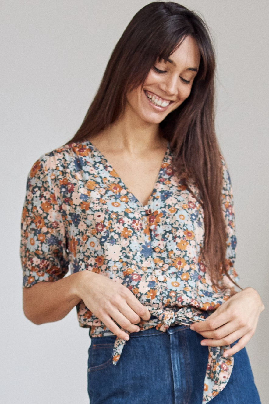 TWOTHIRDS womens vegan Shirt Maug Floral Print