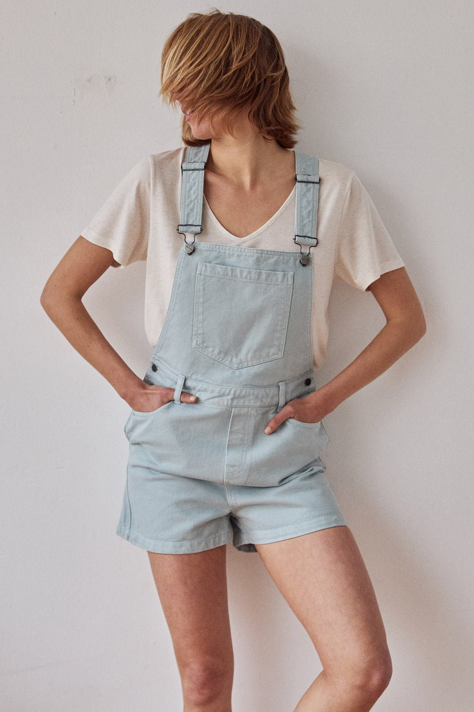 TWOTHIRDS womens vegan Dungarees Pakatoa Iced Blue