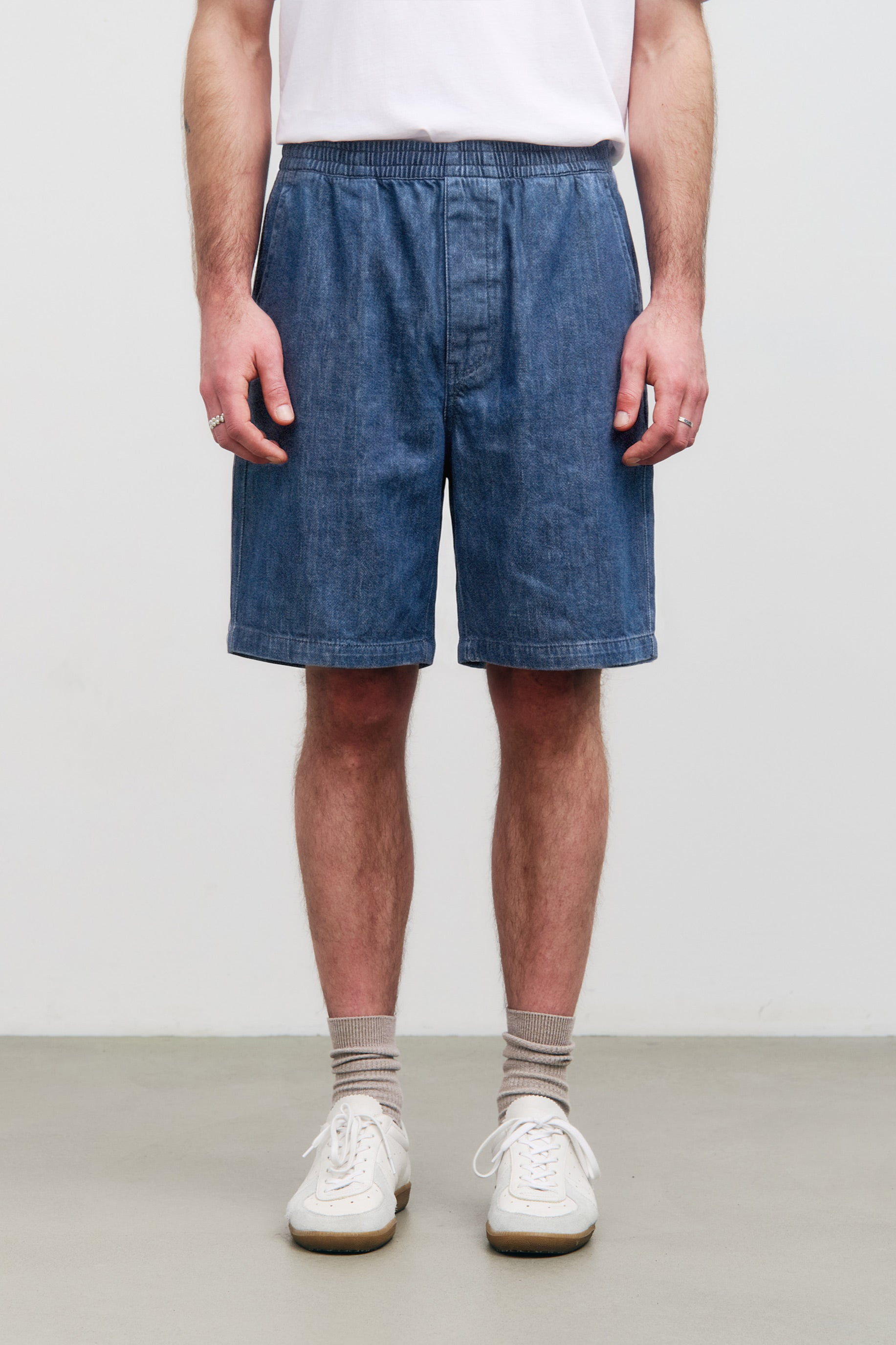 Rotholz Herren vegan Shorts Denim Weit Blau