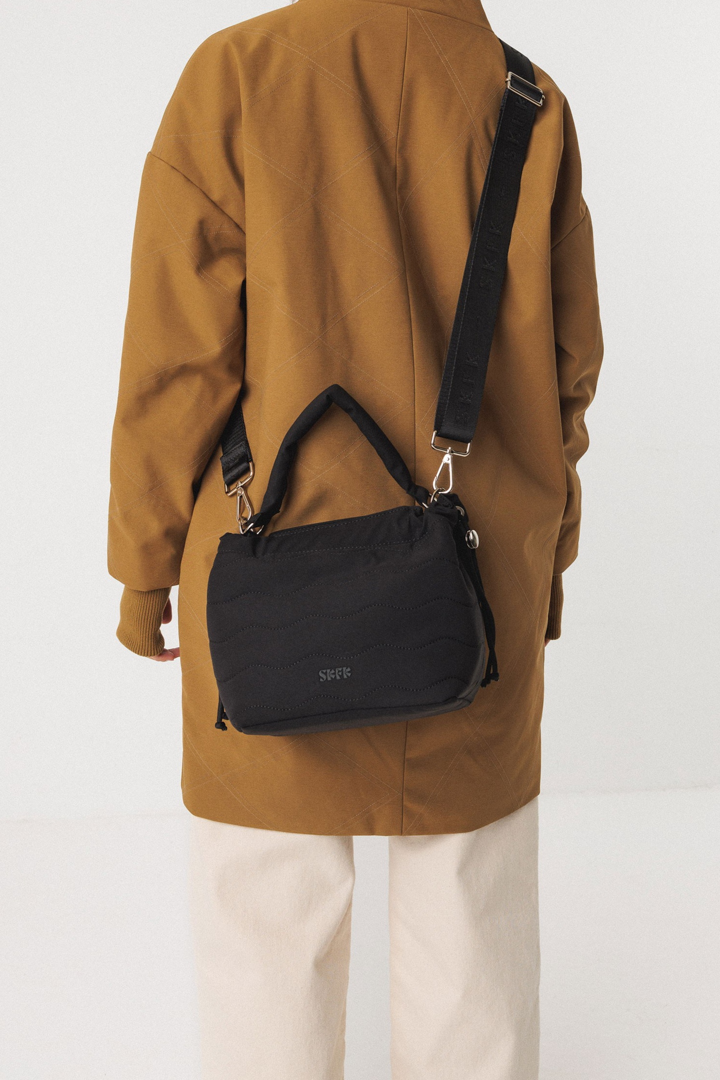 SKFK womens vegan Crossbody Bag Bell Black