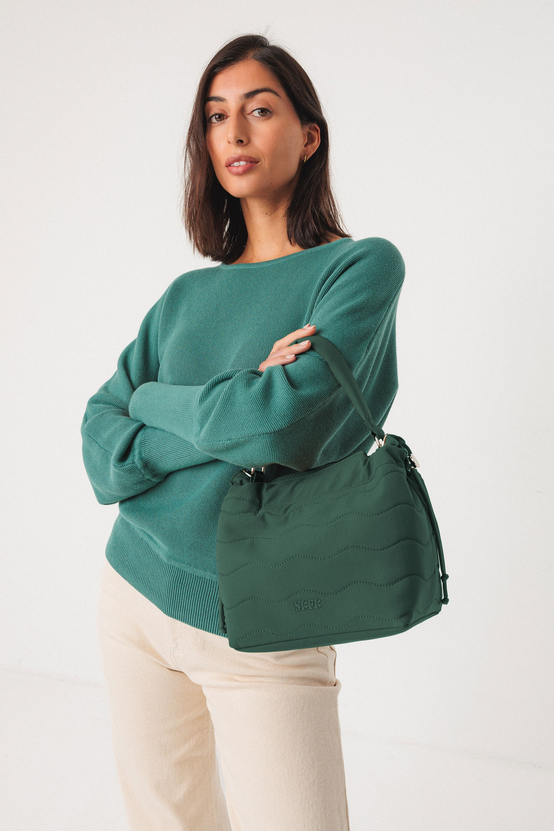 SKFK Damen vegan Umhängetasche Bell Grün