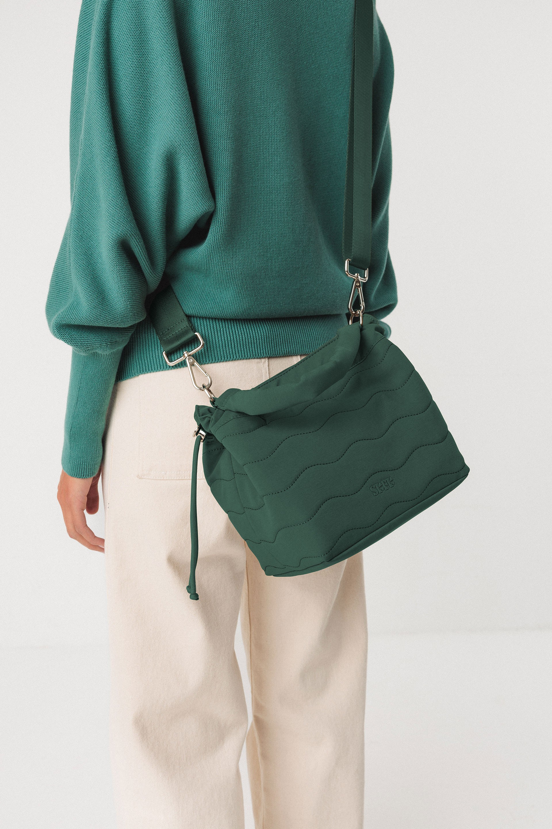 SKFK womens vegan Crossbody Bag Bell Green