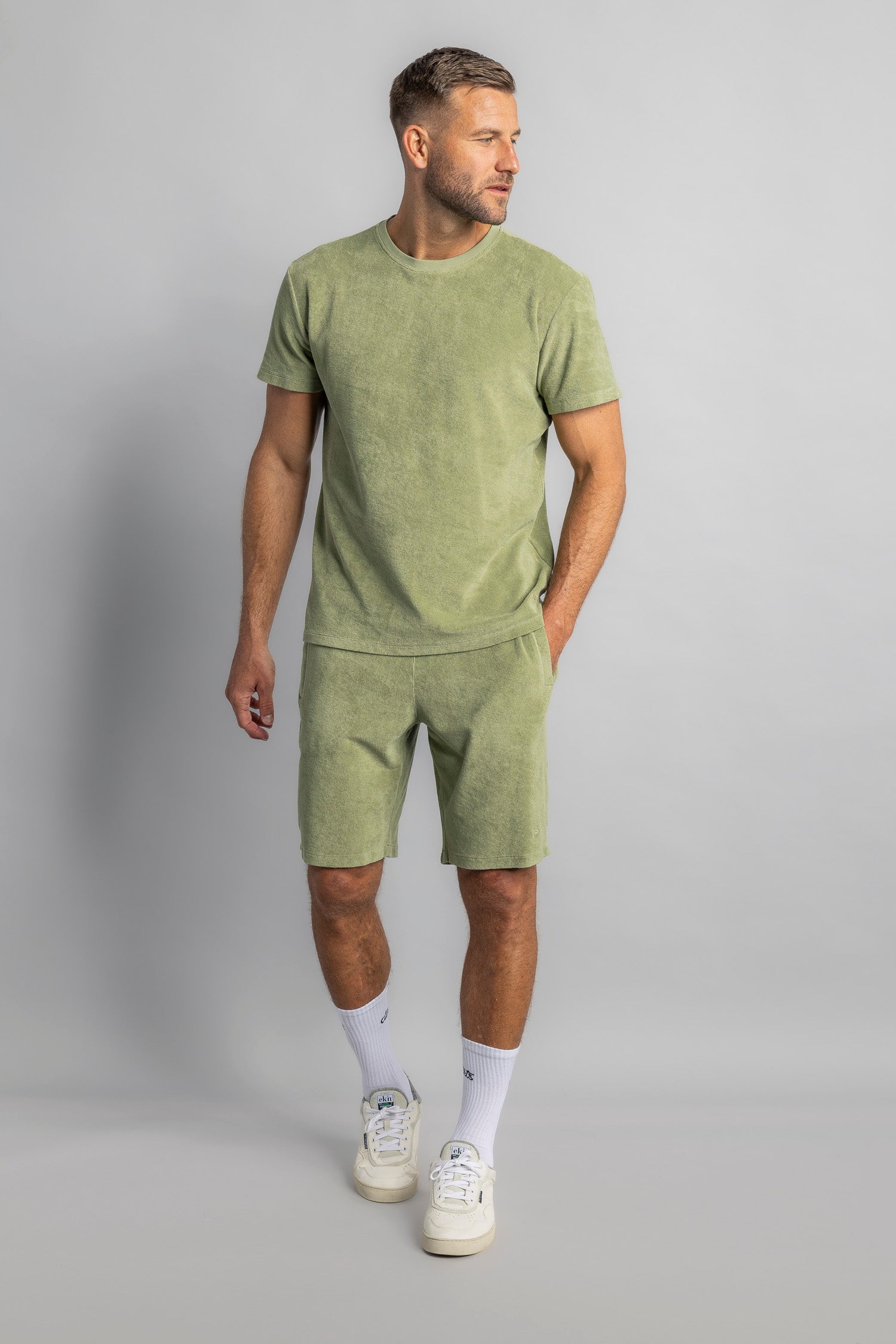 DIRTS men vegan Shorts Terry Sage Green