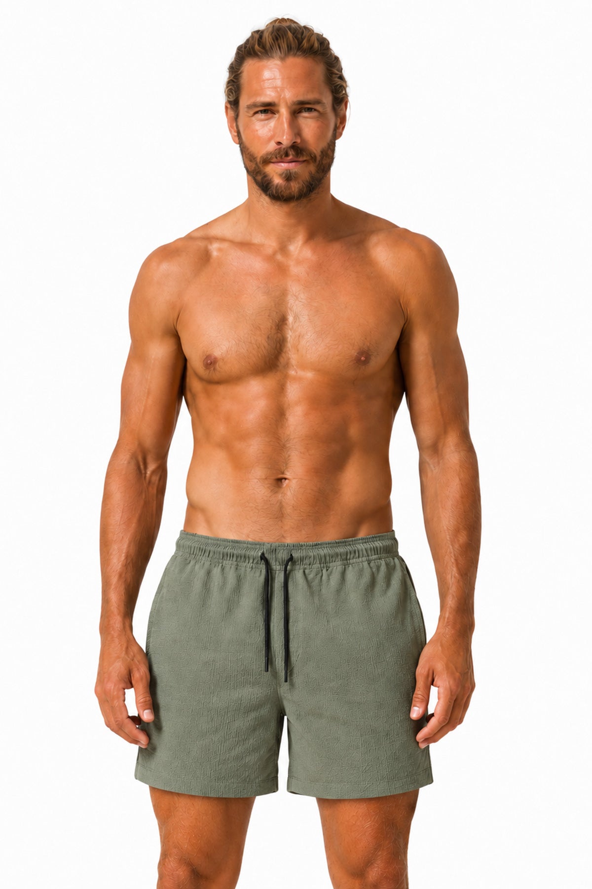 RAVENS VIEW IBIZA men vegan Swim Shorts Khaki Wave