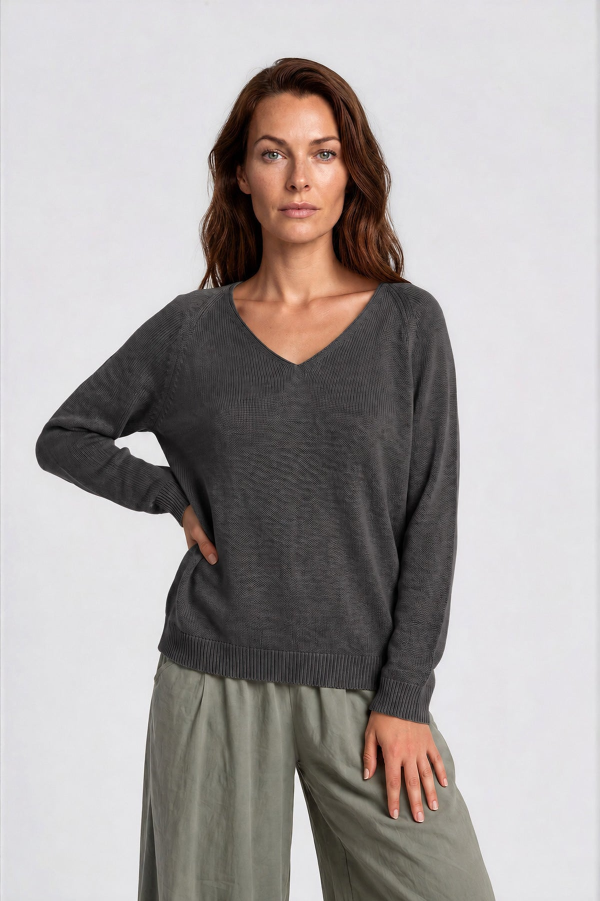 RAVENS VIEW IBIZA Damen vegan Pullover Lana Knit Anthrazit