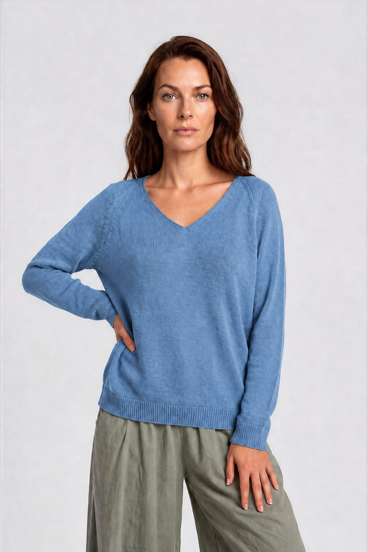 RAVENS VIEW IBIZA Damen vegan Pullover Lana Knit Maui Blau