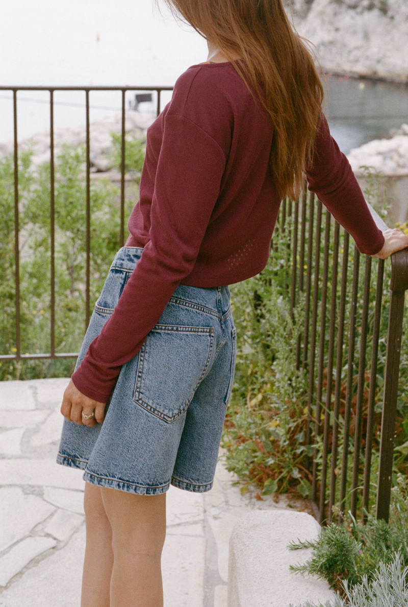 Nénés womens vegan Denim Shorts Ambre Blue