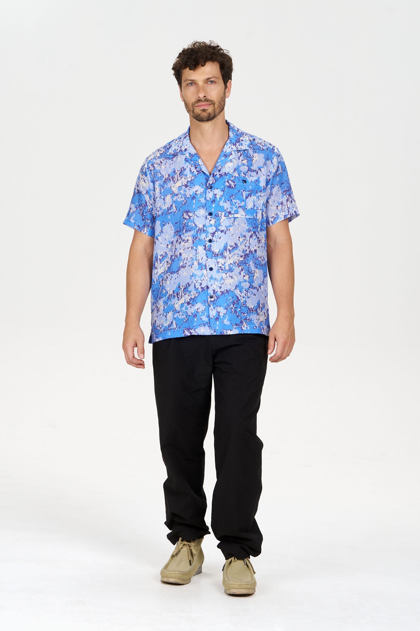 KOMODO men vegan Shirt Spindrift Acid Blue