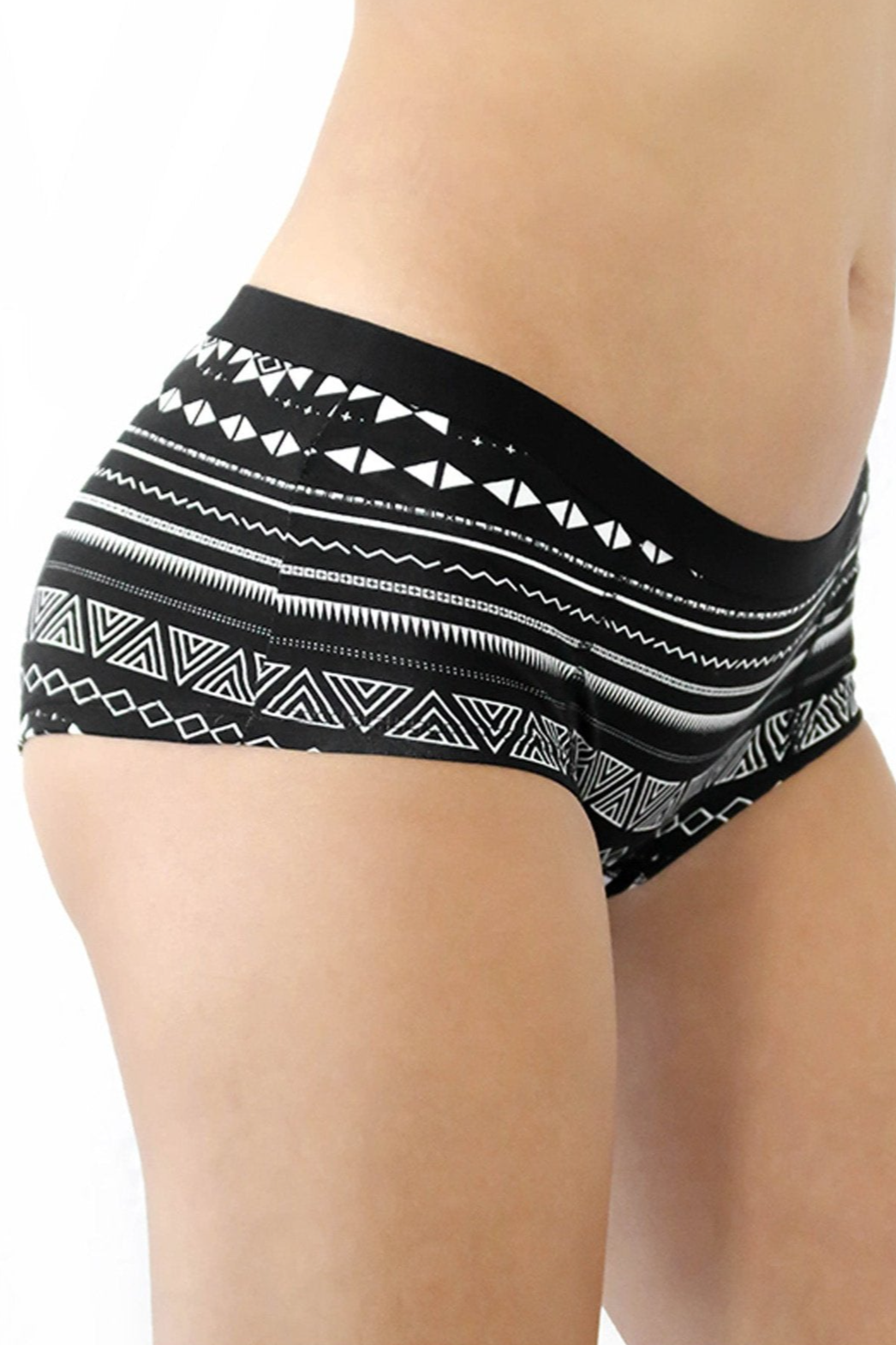 Image of Albero Natur dames vegan Multipack Van 4 Slips/Boyshorts In Zwart-Wit