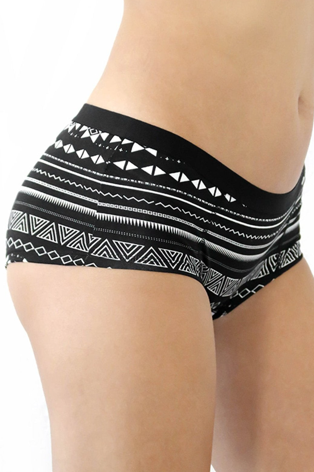 Image of Albero Natur dames vegan Multipack Van 6 Slips/Boyshorts In Zwart-Wit