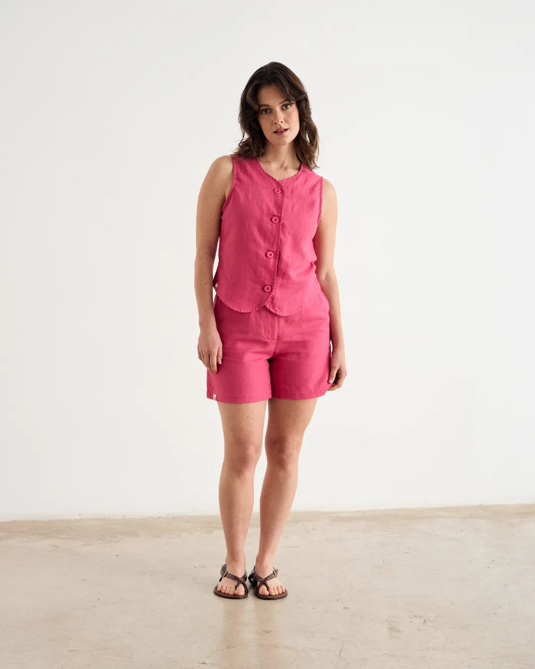 Clotsy womens vegan Vest Olga Fuchsia