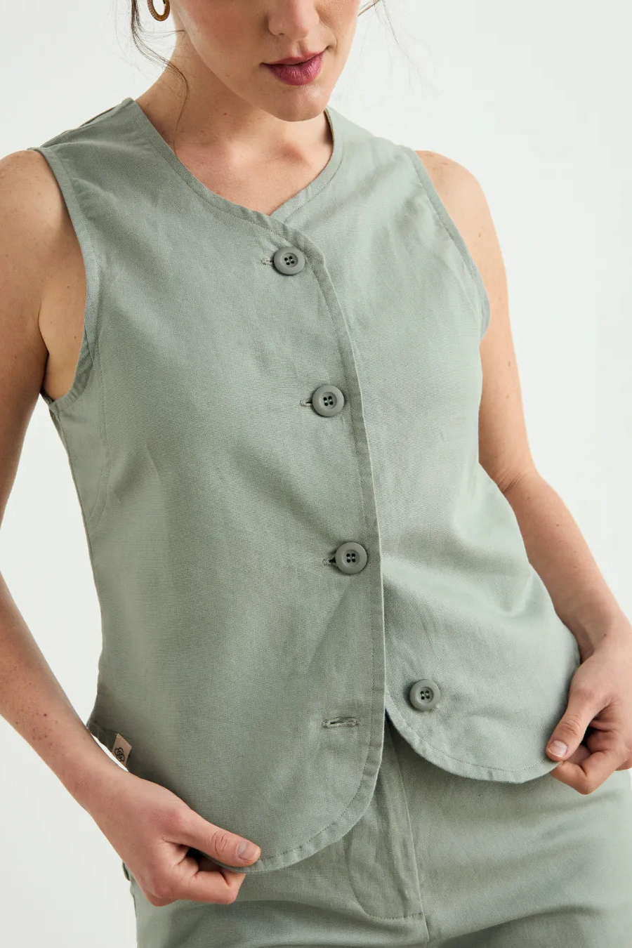 Clotsy Damen vegan Weste Olga Gr&Atilde;&frac14;n