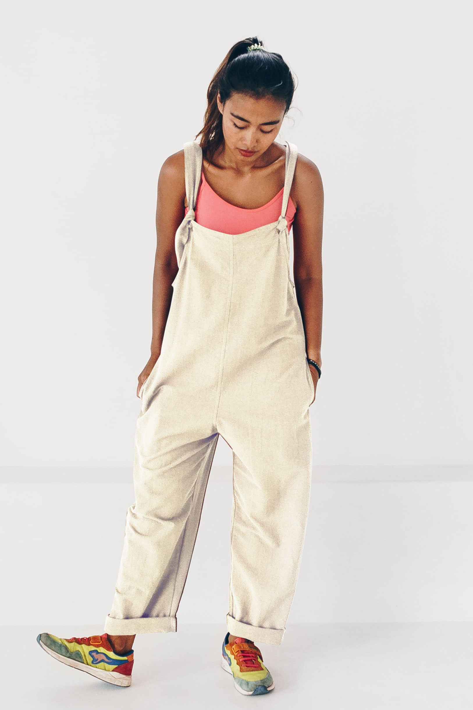 The Driftwood Tales Damen vegan Jumpsuit Beige