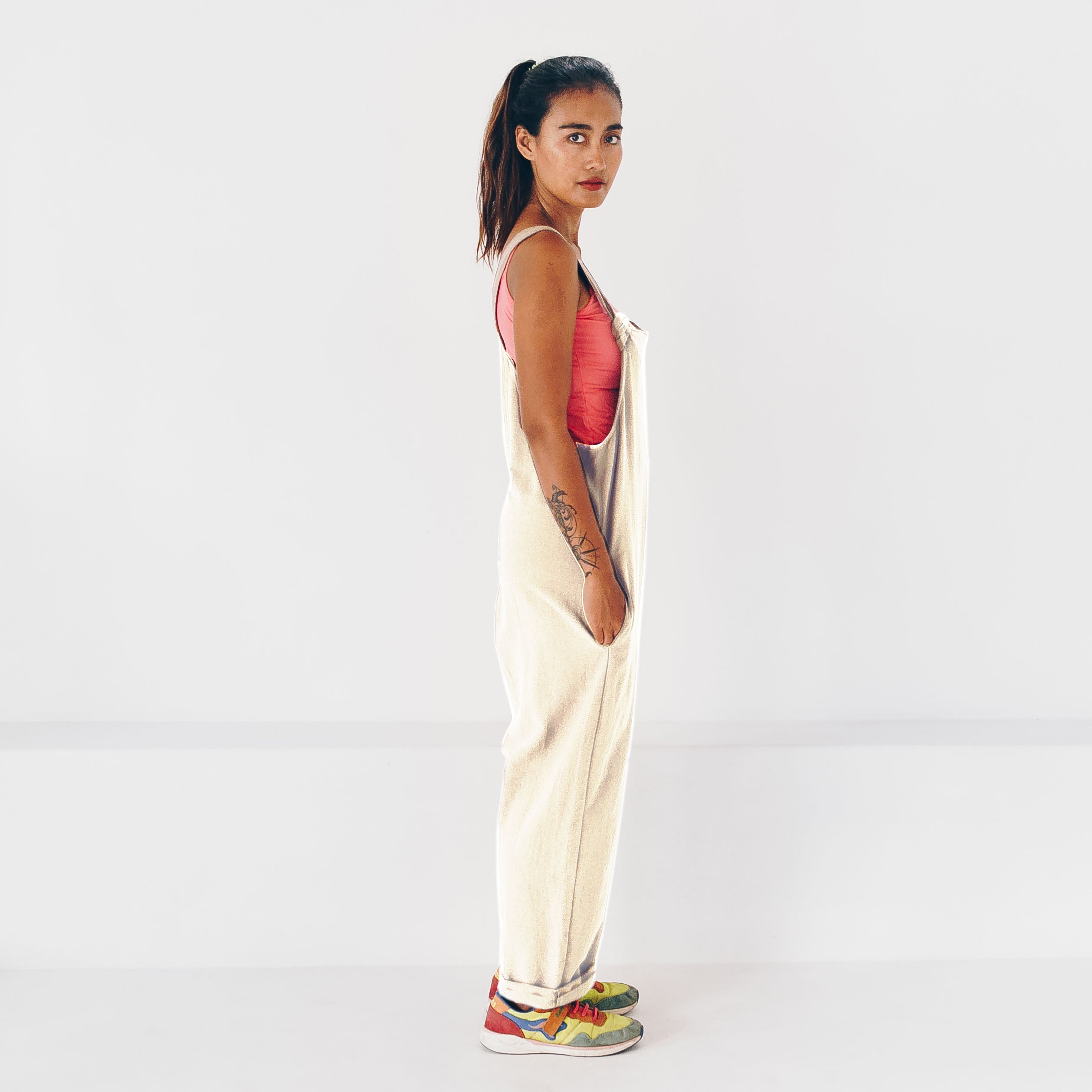 The Driftwood Tales womens vegan Jumpsuit Beige
