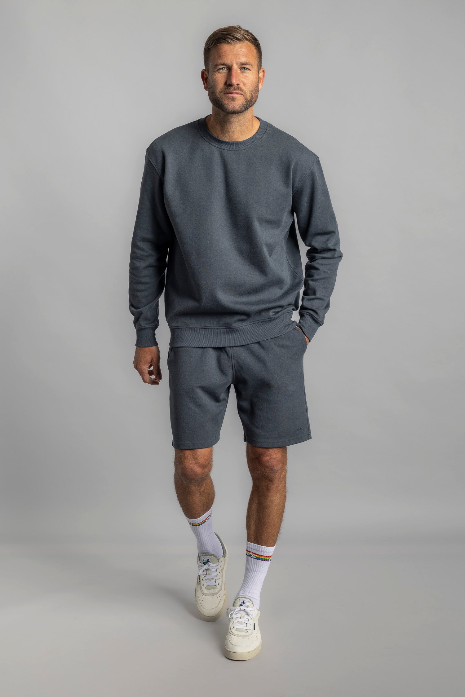 DIRTS men vegan Sweat Shorts Leftover Charcoal Grey