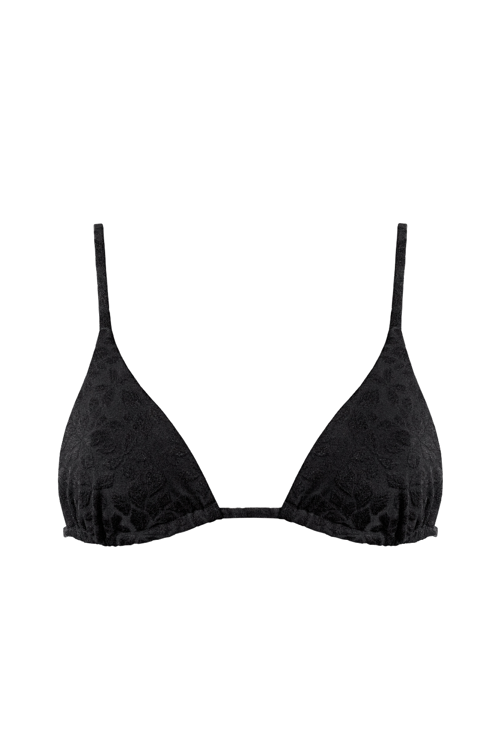 Anekdot Damen vegan Bikinioberteil Olbia Triangle Black Floral Jacquard