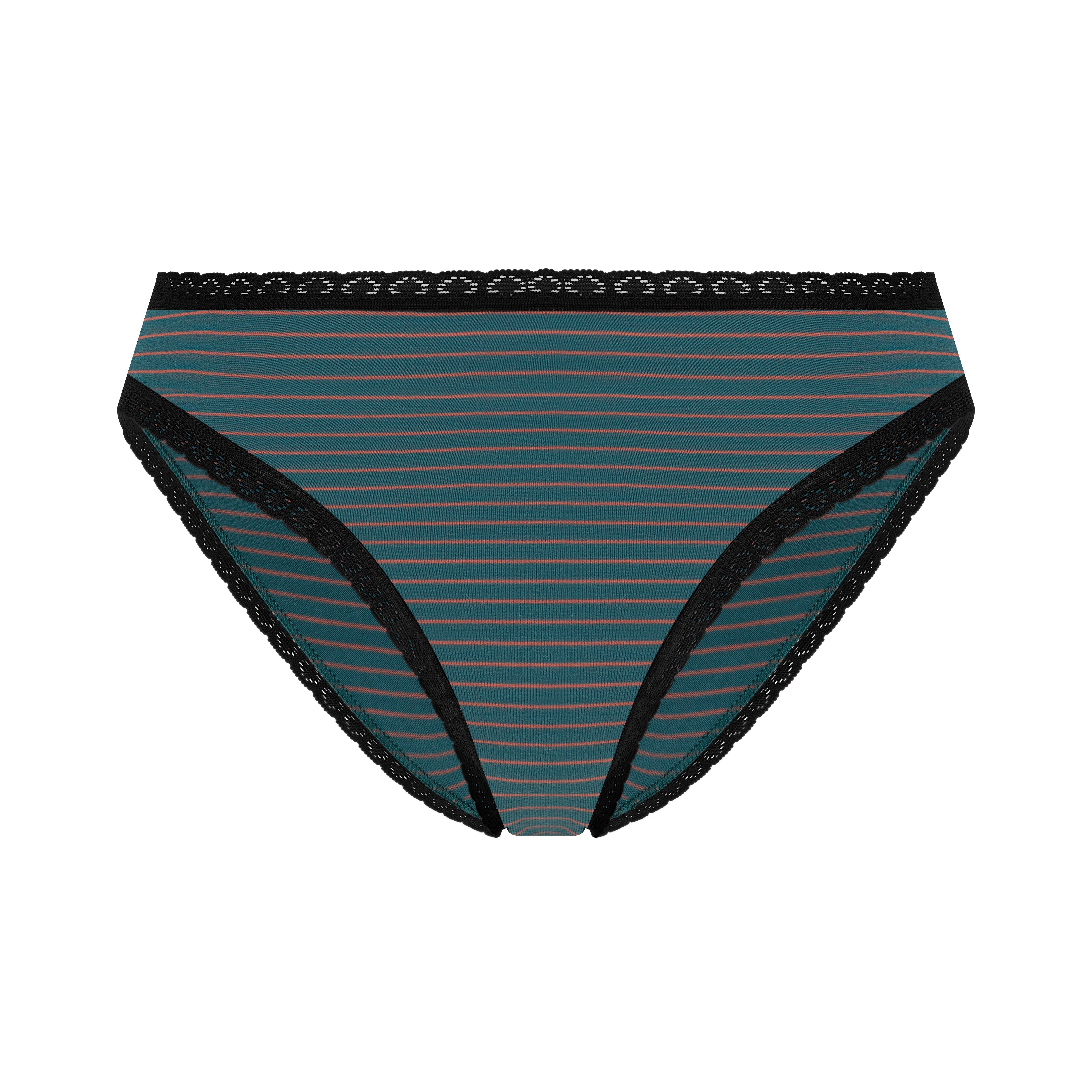 Albero Natur womens vegan Multipack 3x Briefs With Lace Indigo/ Ginger