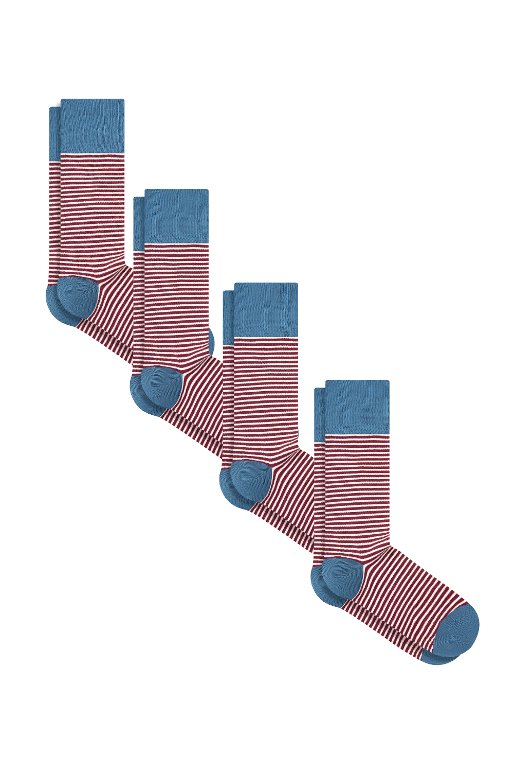 Albero Natur womens vegan Multipack 4x Socks With Longer Cuffs Bordeaux/ Natural