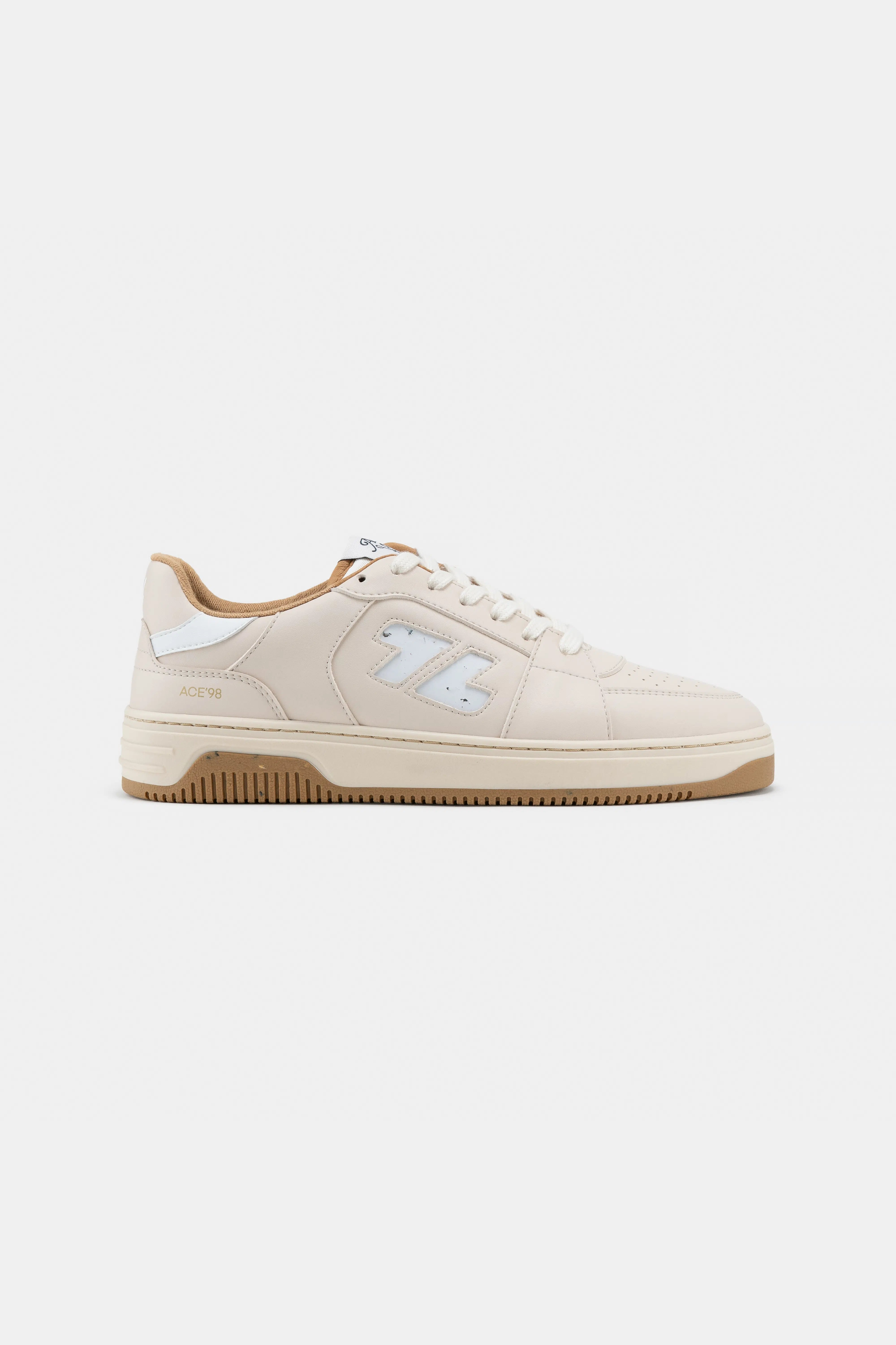 Z&Atilde;&uml;ta Herren vegan Sneaker Ace 98 Wei&Atilde;Ÿ/ Camel Braun