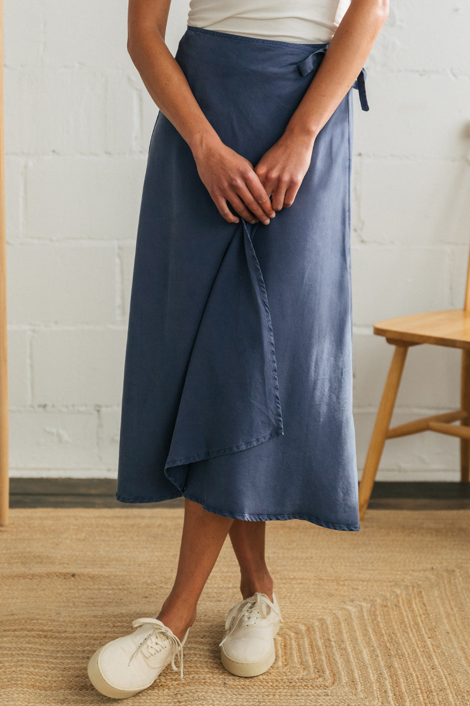 TWOTHIRDS womens vegan Skirt Angoche Medium Blue