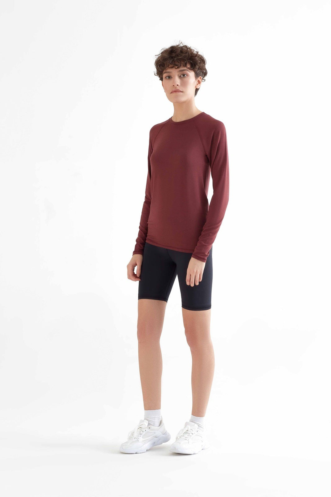 True North womens vegan Shirt Long Sleeve Burgundy Red