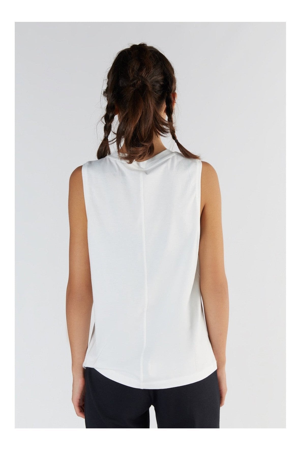True North womens vegan Top Tencel Modal High Neck White