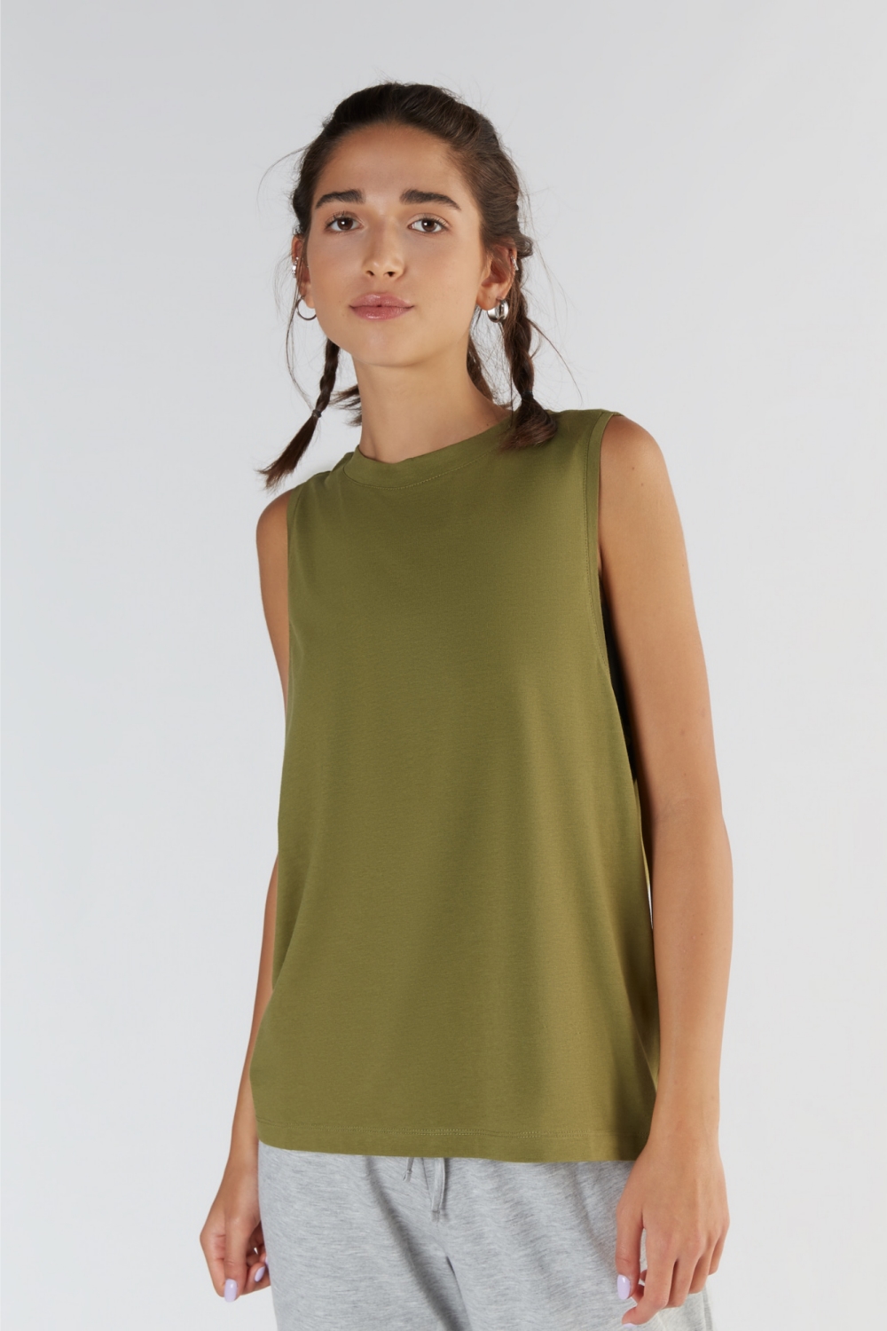 True North womens vegan Top With High Neckline Olive