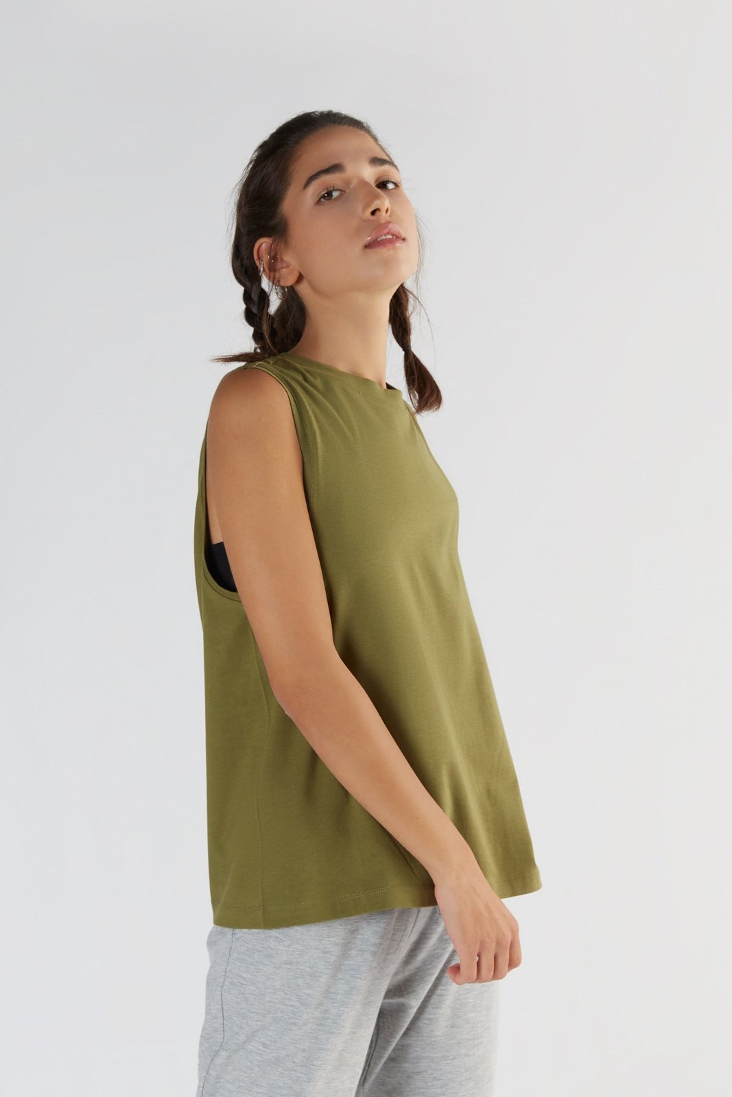 True North womens vegan Top With High Neckline Olive