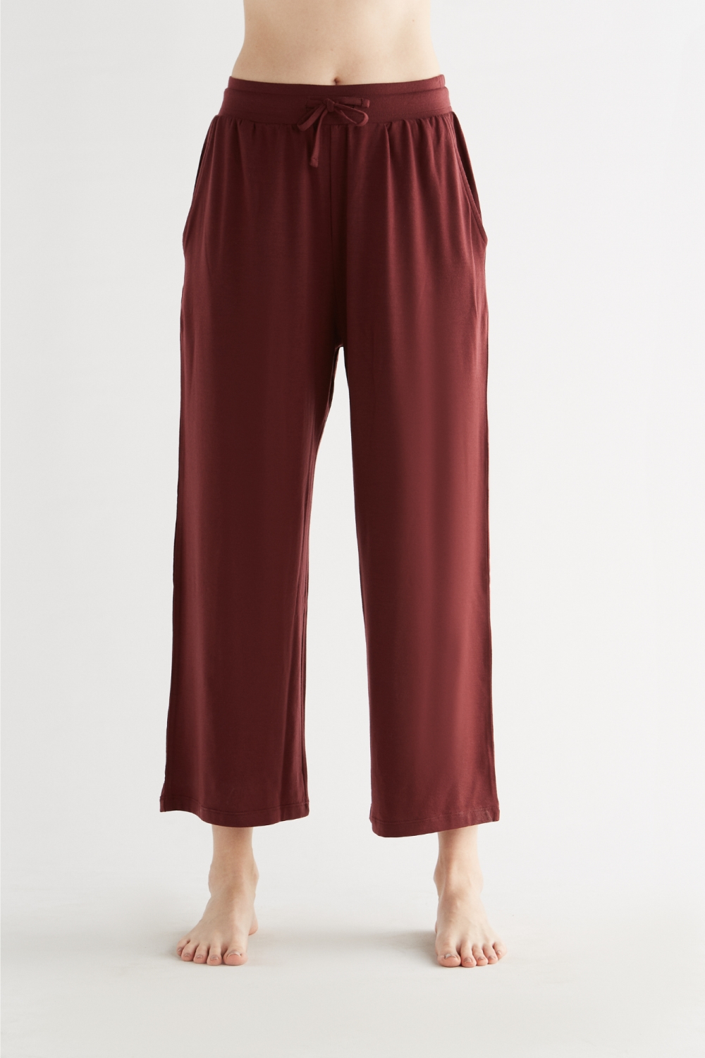 True North womens vegan Pants Wide Leg Burgundy Red