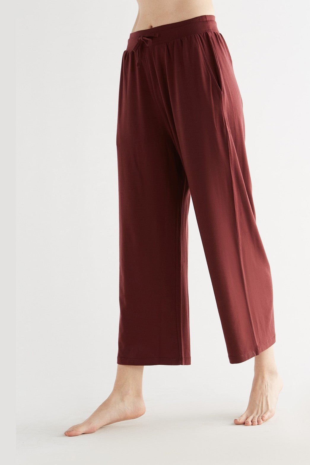 True North womens vegan Pants Wide Leg Burgundy Red