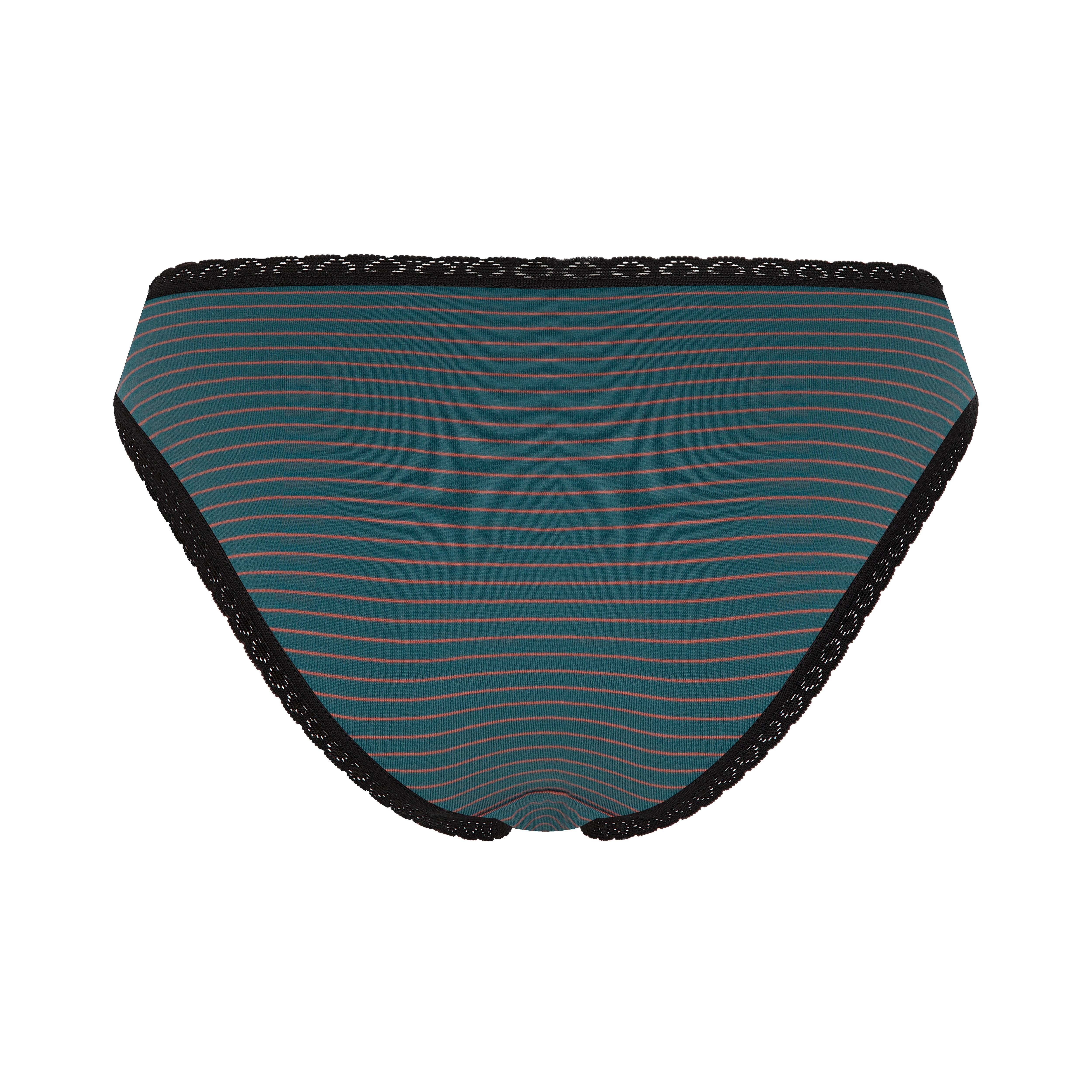 Albero Natur womens vegan Multipack 3x Briefs With Lace Green/Tabasco