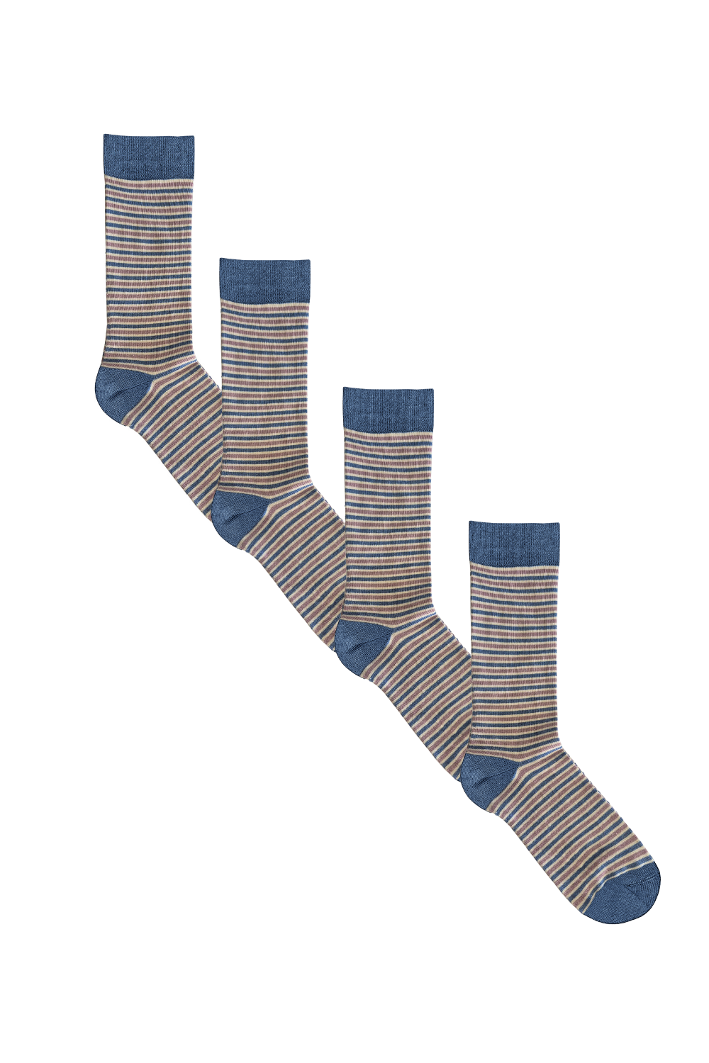 Albero Natur womens vegan Multipack 4x Socks Jeans Melange/Berry/Natural