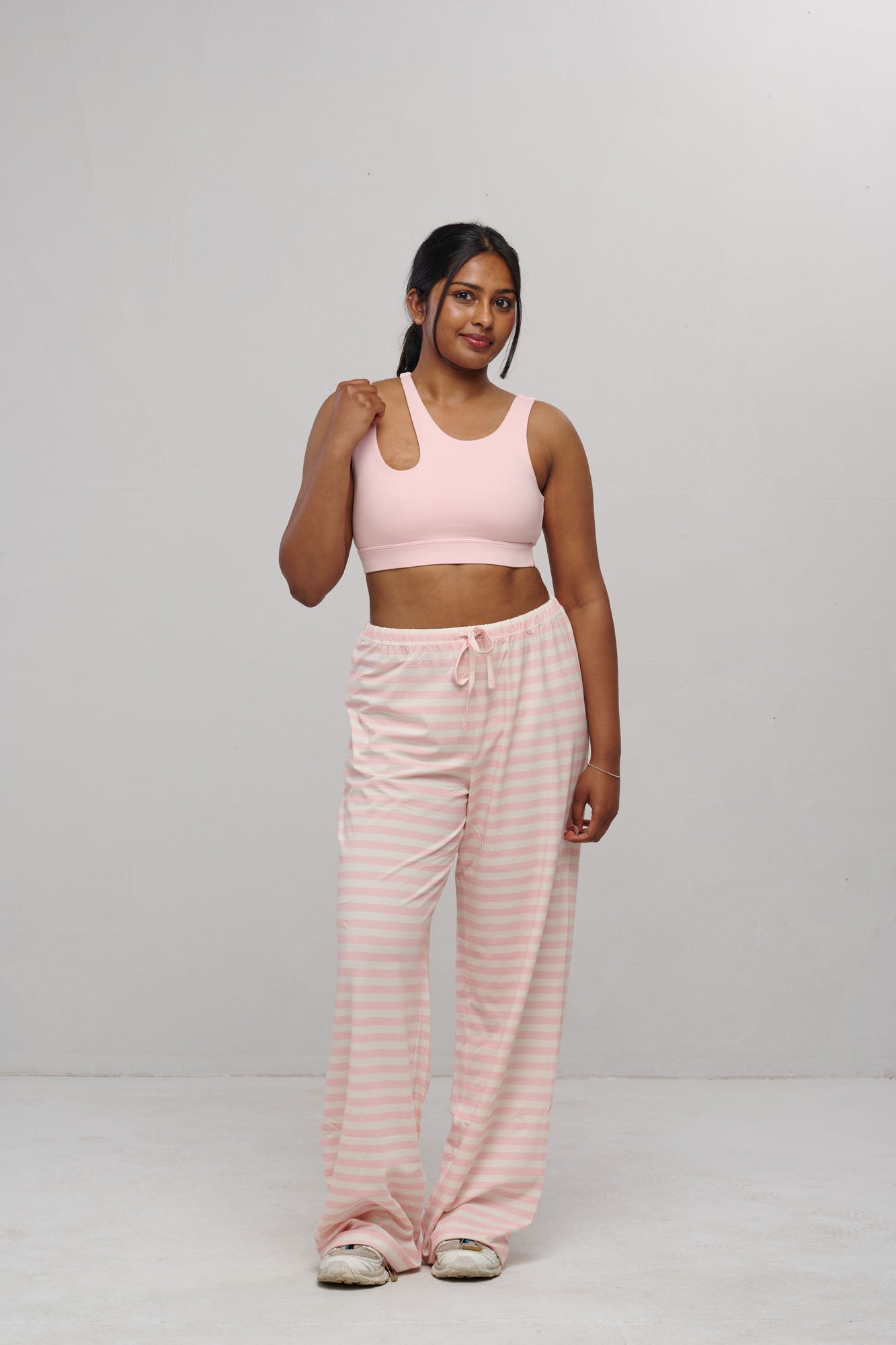 SEAAV womens vegan Pants Sailor Stripe Picnic Pink