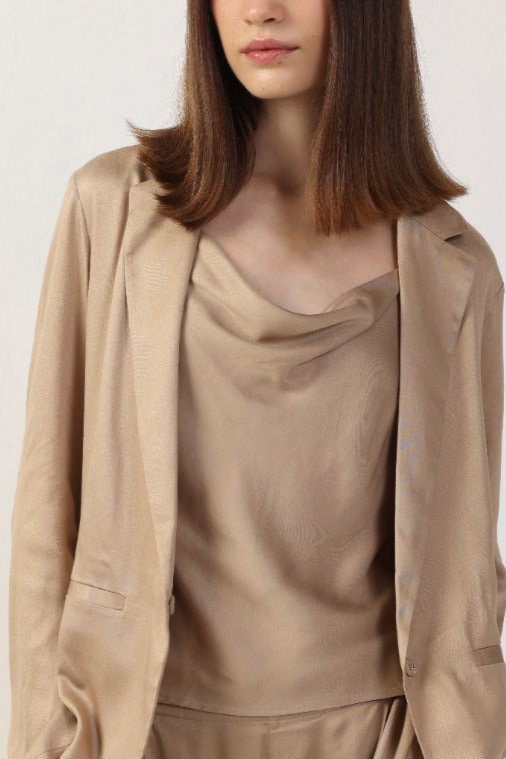 Neu Nomads Damen vegan Top Camisole Cowl Neck Goldie Beige