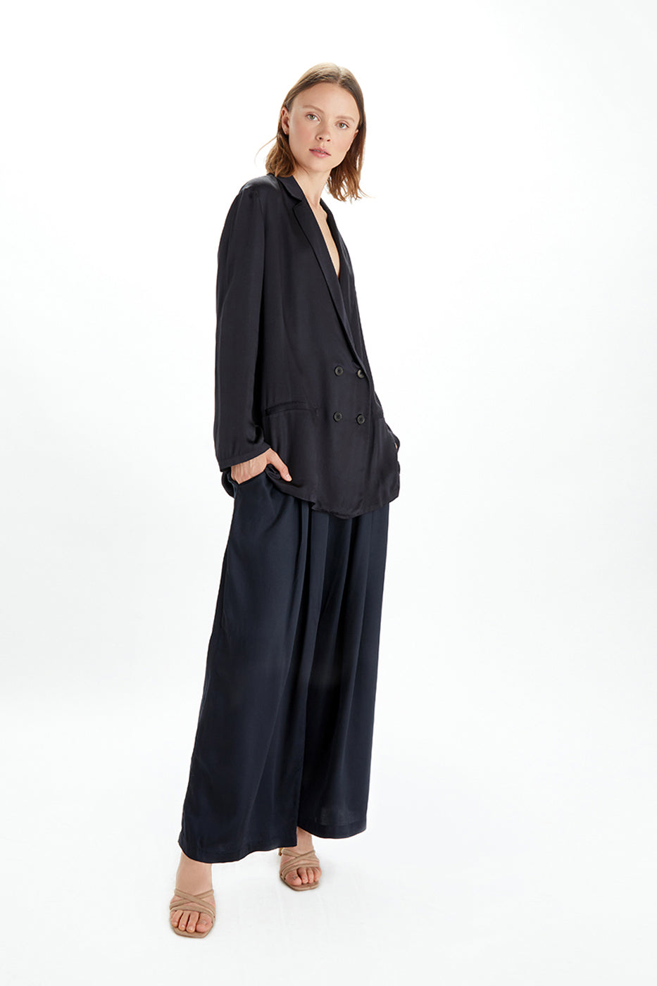 Neu Nomads womens vegan Pants Cropped Palazzo Black