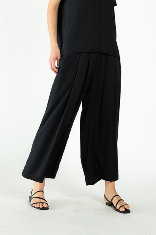 Neu Nomads Damen vegan Hose Cropped Palazzo Schwarz