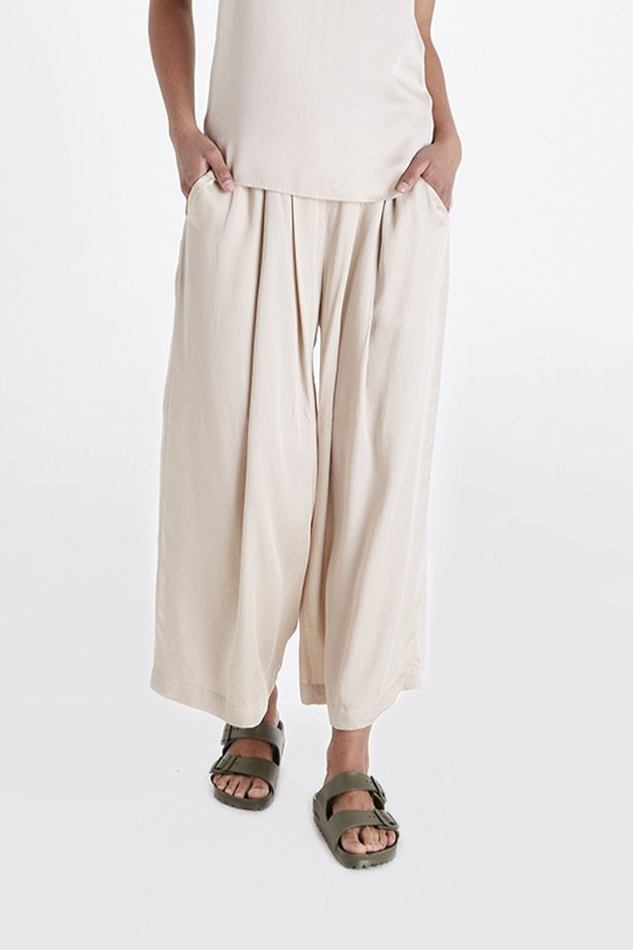 Neu Nomads womens vegan Pants Cropped Palazzo Champagne Cream