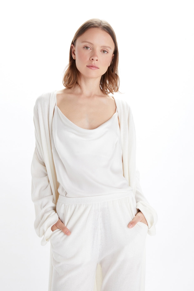 Neu Nomads Damen vegan Top Camisole Rundhalsausschnitt Schneewittchen
