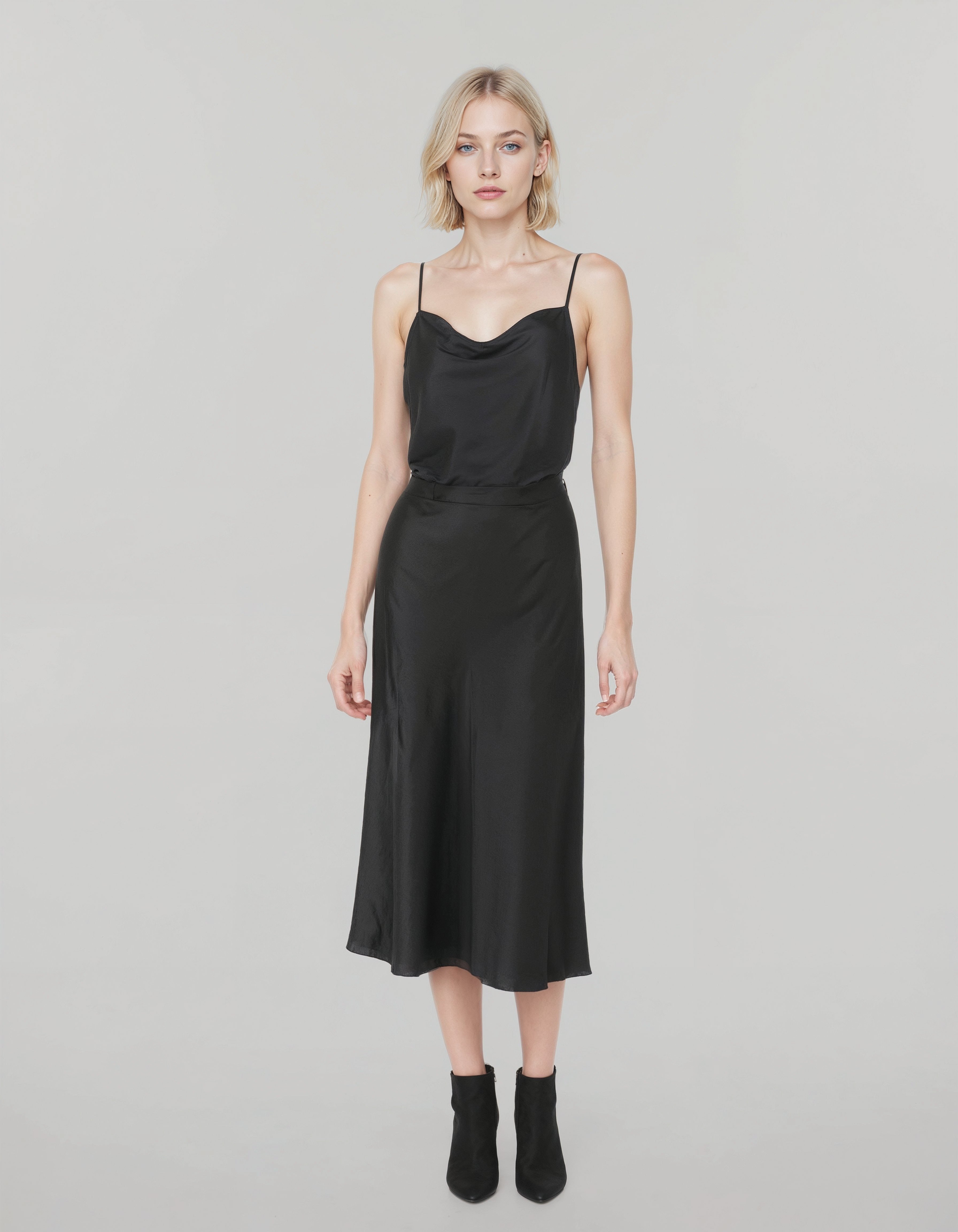 Neu Nomads womens vegan Skirt Column Midi Black