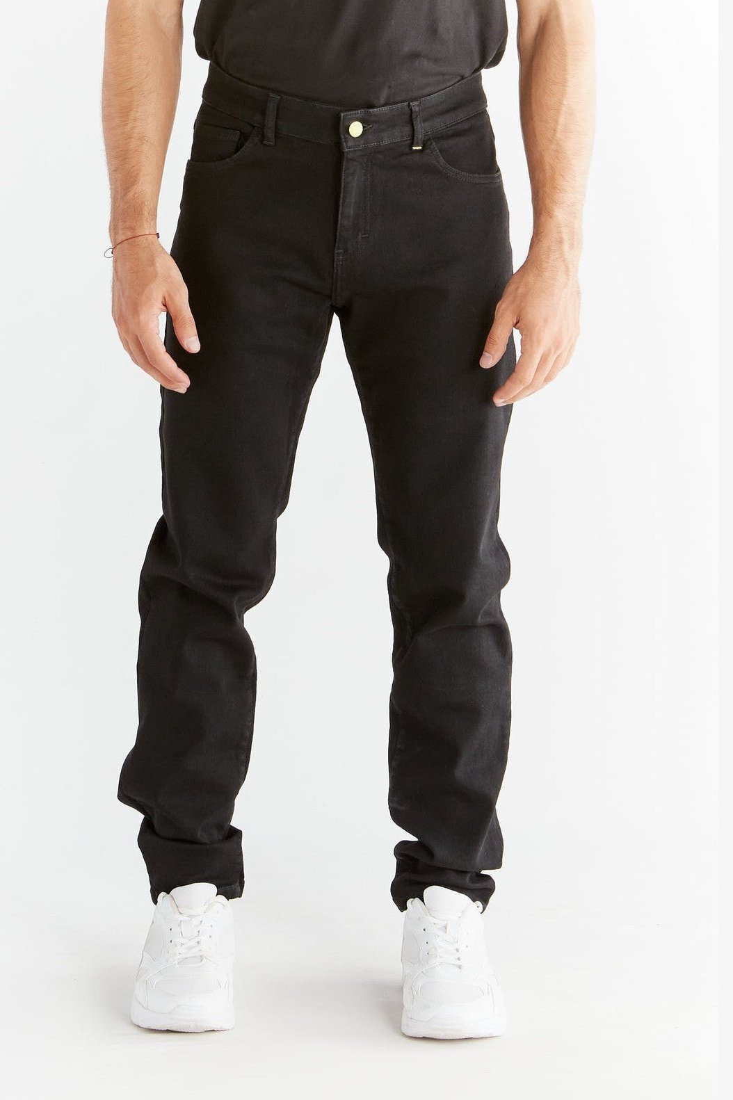 Evermind Herren vegan Jeans Stretch Slim Coal Schwarz
