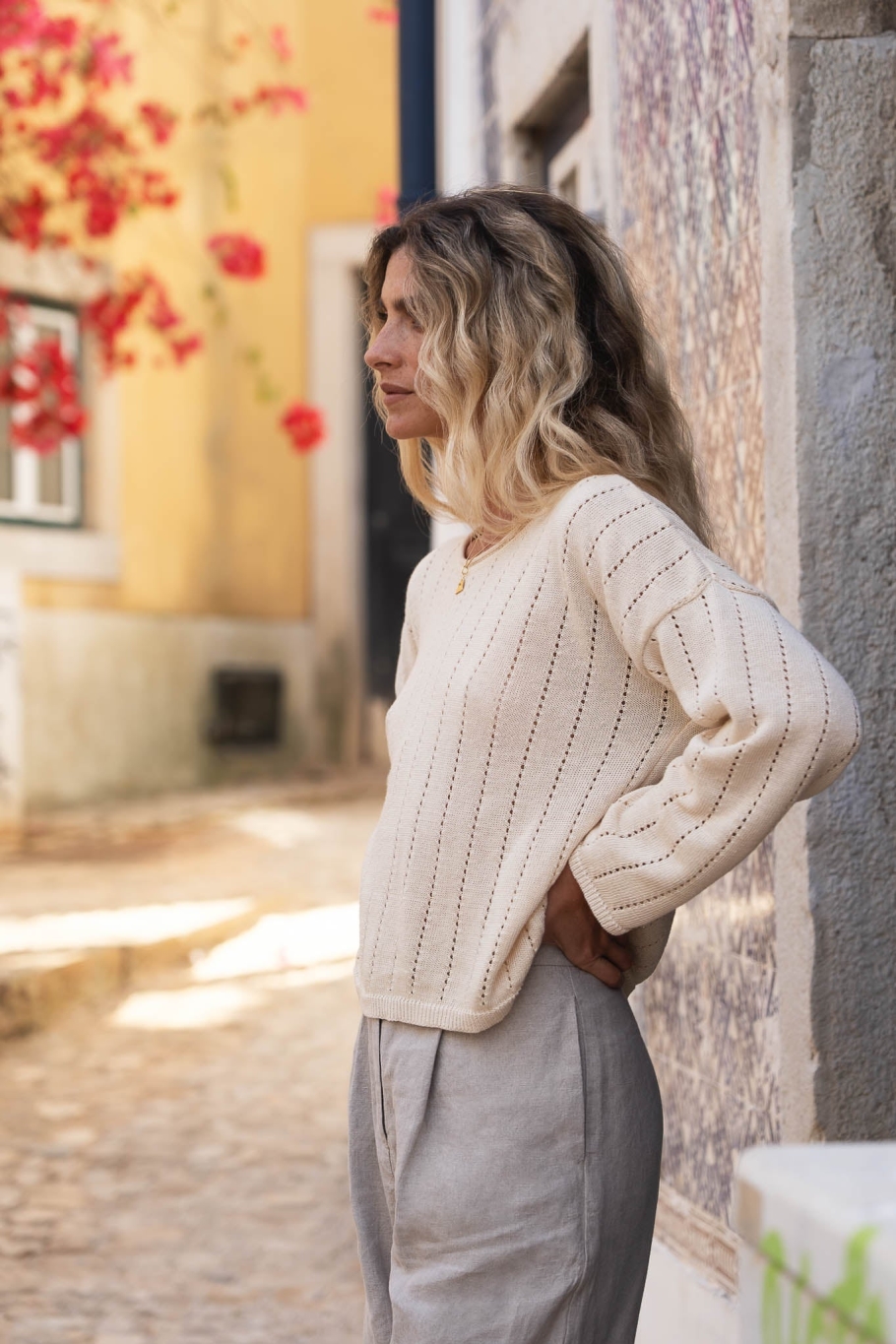 N&Atilde;&curren;z Damen vegan Pullover Sofie Beige