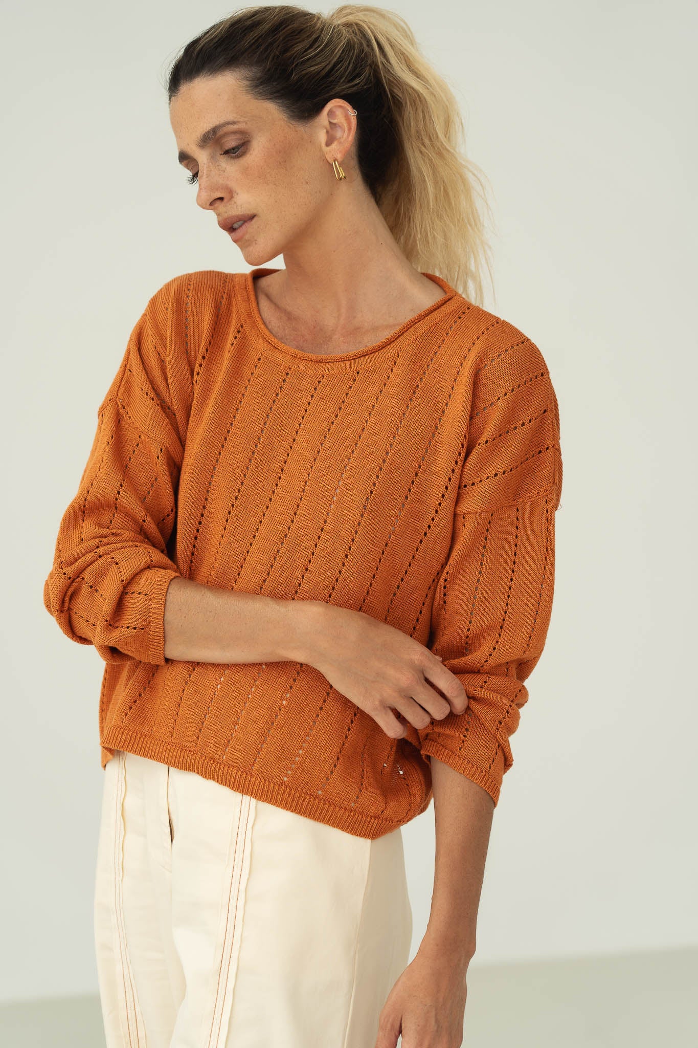 N&Atilde;&curren;z Damen vegan Pullover Sofie Orange