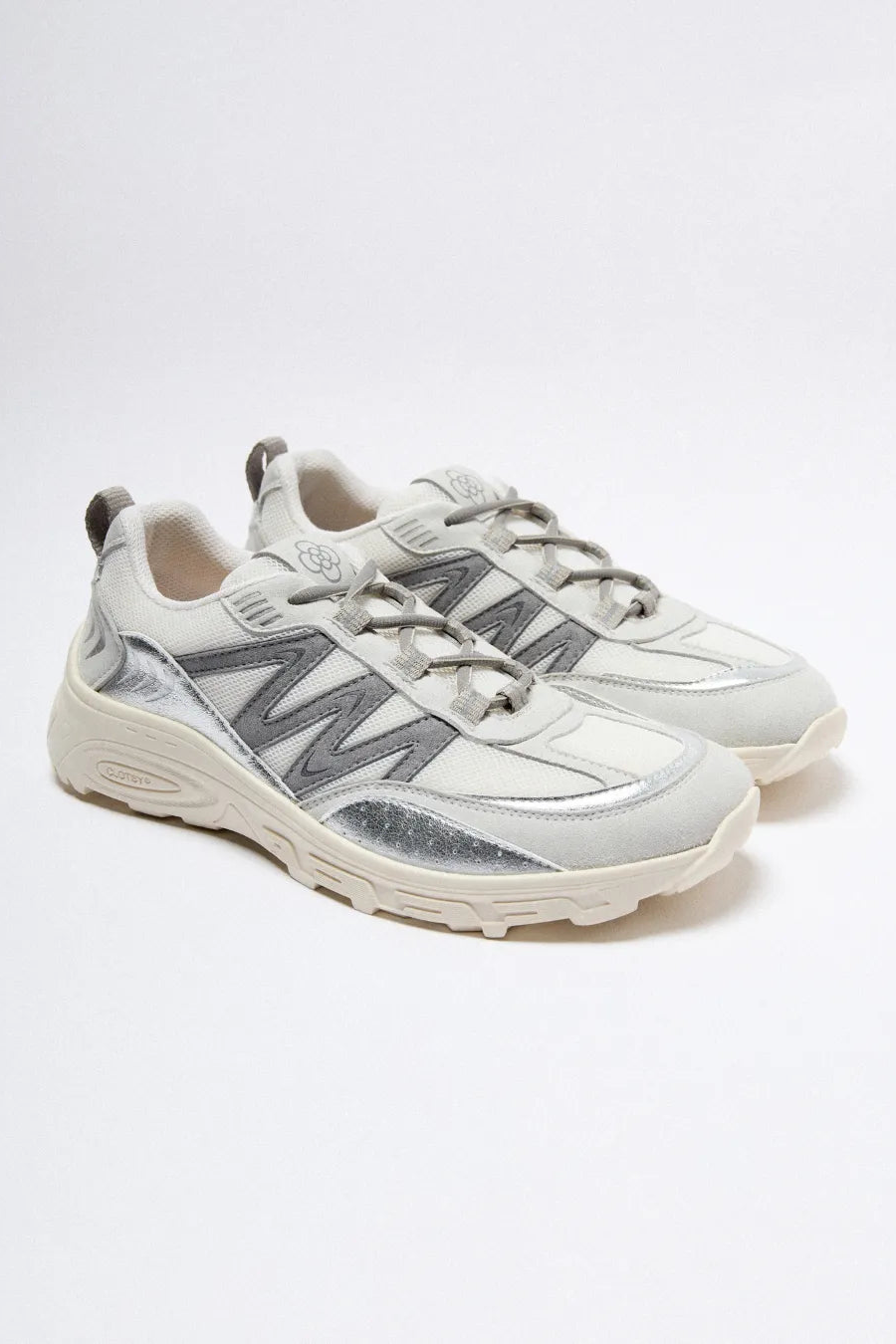 Clotsy Damen vegan Sneaker Gia Silber Grau
